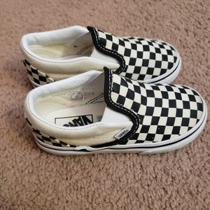 Toddler Checkered Vans Slip ons